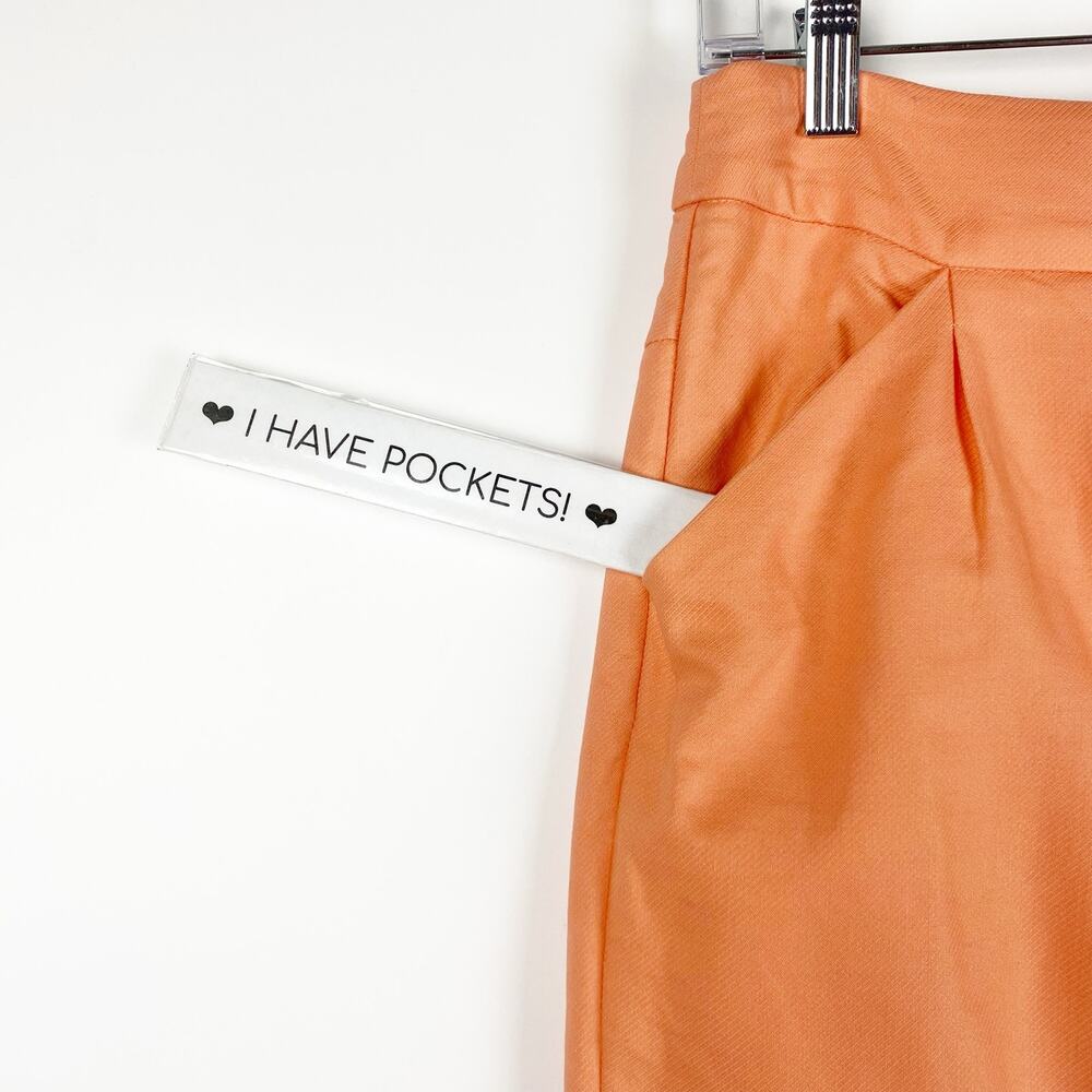 J Crew The Pencil Skirt Peach 100% Cotton Skirt Womens Size 2 - Picture 11 of 11